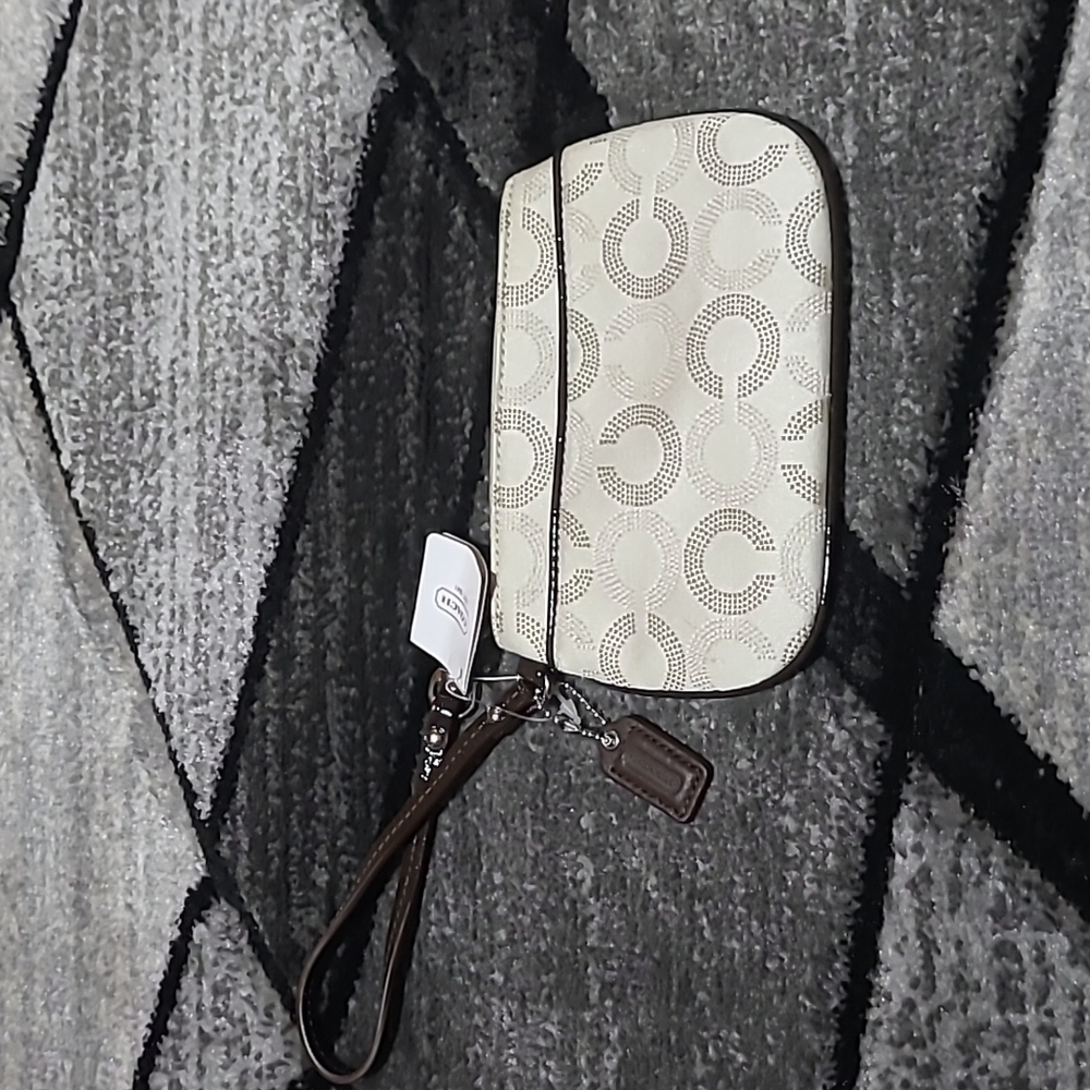 Coach Dot OP Art Mahogany Wallet Wristlet